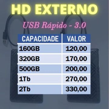 HD Externo A Partir de R$120,00