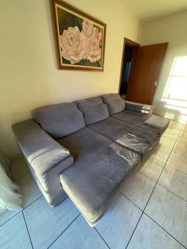 PROMOÇÃO Sofá de Canto Cinza - 5 Lugares 2,70x1,10x19h