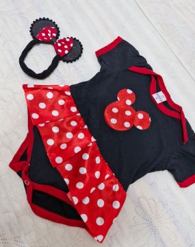 Body Minnie Bebê - Vermelho com Bolinhas