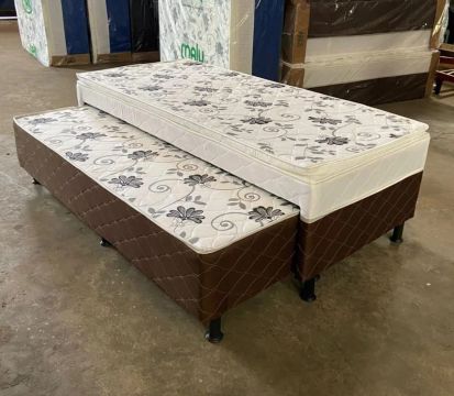 Cama Box Solteiro com Cama Auxiliar