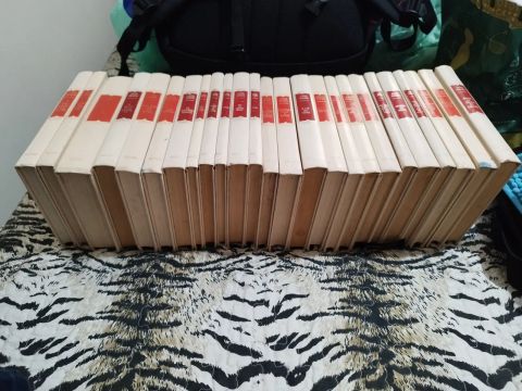 Coleção de livros em capa dura