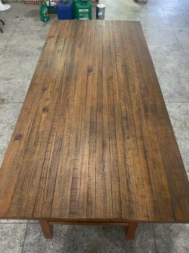 Mesa madeira rústica maciça para 6 lugares