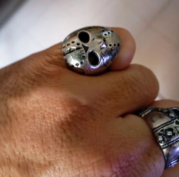 Anel aço Masculino Caveira - Estilo Motoqueiro - Acessório Impactante