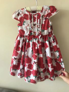 Vestido Infantil Rosa com Flores