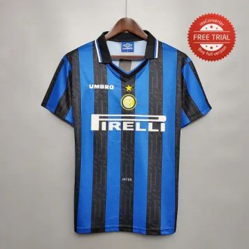Camisa Inter de Milão Retrô 1997/1998 - Azul e Preto (Umbro)