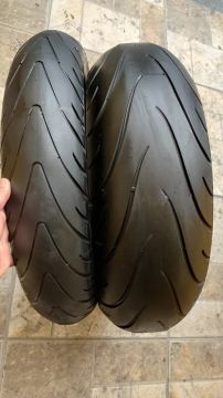 Par pneu usado Michelin Road2 190/50-17 e 120/70-17