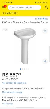 Kit Coluna E Lavatório Deca Ravena/izy Branco