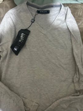Camiseta de Manga Longa Blinclass, Off-white.Nova.