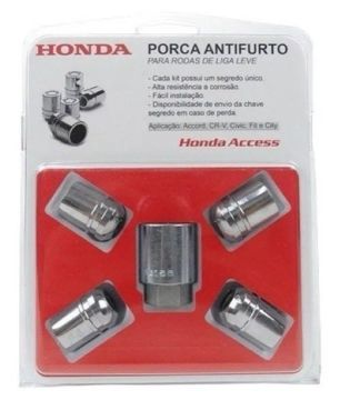 Jogo de porcas antifurto Honda para rodas de liga leve