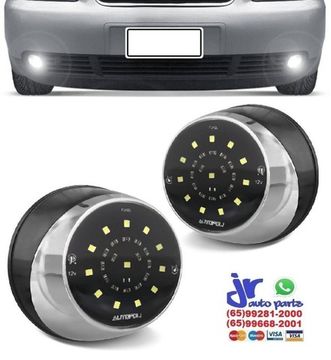 Par Farol Milha Auxiliar Redondo Luminus 12 Leds 12v Branca