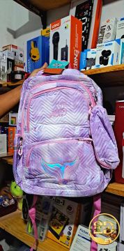 Mochila Infantil com Detalhe de Cauda de Sereia - Rosa