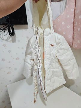 Casaco de inverno branco para menina