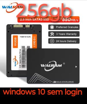 Ssd 256gb da waltam com Windows 10 sem login - novo