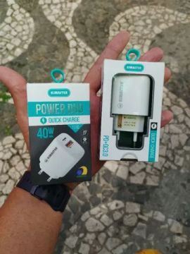 Fonte Carregador Turbo 40w <br>(USB + USB C) Iphone Samsung Xiaomi Motorola