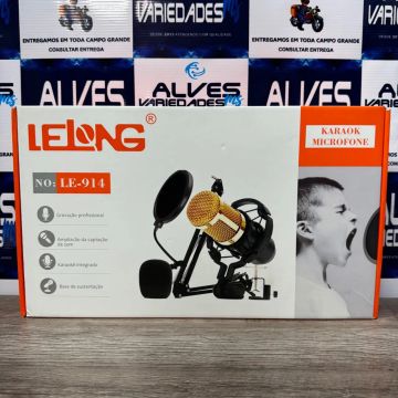 Microfone Condensador Profissional P2 LE-914 (kit com braço articulado)