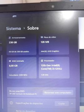 Notebook HP 250 G9 15.6 polegadas