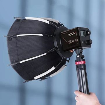 Luz fotográfica cob, bateria de 10000mah, 80w, profissional, led, luz de vídeo+octabox30cm