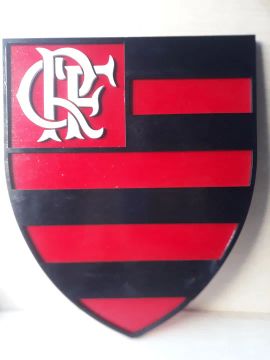 Escudo do Flamengo 3D em madeira.