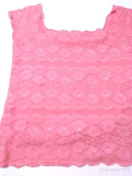 Blusa rendada salmão