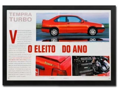 Fiat Tempra Turbo 1995 - Quadro / pôster decorativo com matéria original de revista