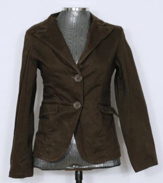 Blazer feminino em sarja aveludada marrom M. Officer - Veste PP/P - Ref. 3401