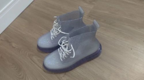 Coturno da Melissa de Glitter Transparente 38