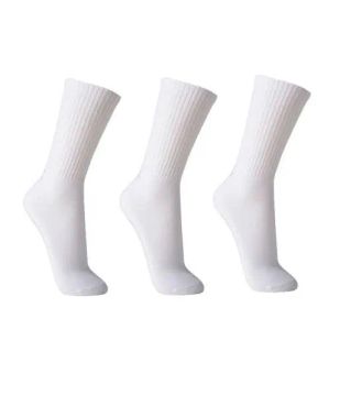 3 Pares de Meias Brancas - Tamanho Único