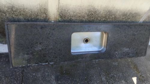 Pia para cozinha, 2 metros pedra em granito verde Ubatuba, com Cuba de inox 
