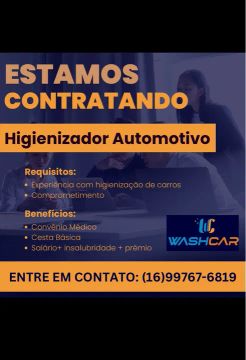 Vaga para Estetica Automotiva