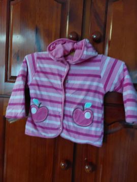 Casaco infantil tamanho 1 - Rosa e branco