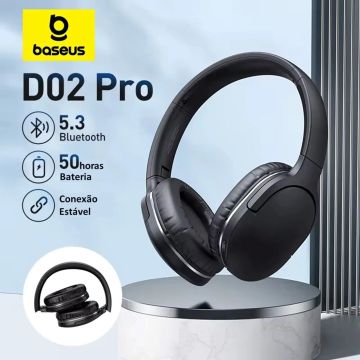 Fone de Ouvido Sem Fio Bluetooth Até 50hrs com Isolamento de Ruído Baseus Encok D02 Pro 