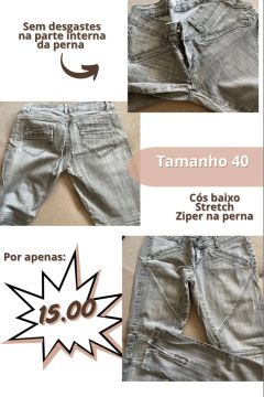 Calça Jeans Cinza - Tamanho 40