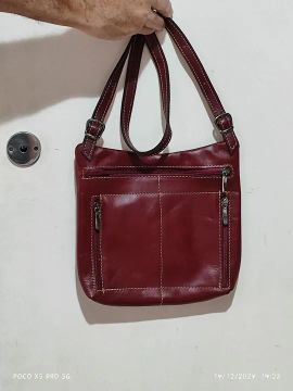 Bolsa de Ombro em Couro Vermelha