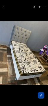 Cama Box Solteiro com Cabeceira