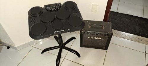 ***leia todo o anúncio***Bateria Eletrônica Revas PB-380 com Amplificador Meteoro