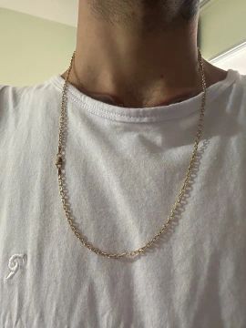 Cordão de ouro 18k cadeado (60cm) maciço