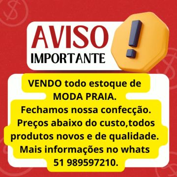 VENDO estoque total de MODA PRAIA - biquini e maiô - empresa fechou
