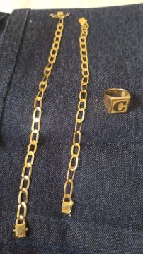 Pulseira e anel de ouro 18k