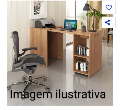 Escrivaninha / Armário Articulável Abre e Fecha Escritório Amêndoa