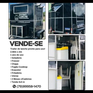 Trailer de lanche completo - pronto para uso!