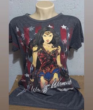 Camiseta Mulher Maravilha Cinza Pitikas