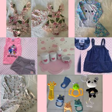 Lote roupinhas de bebê menina e itens de bebê LER DESCRIÇÃO