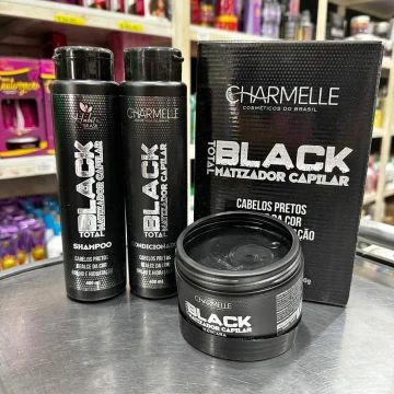 Matizador total Black para cabelos grisalhos e brancos.