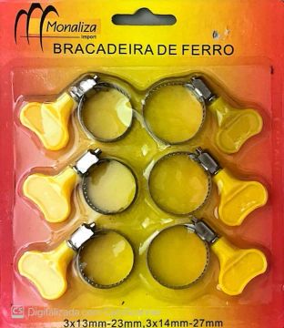 Braçadeira de Ferro 3x13mm-23mm, 3x14mm-27mm ou  3x8-18mm, 2x13-23mm, 1x14-27mm