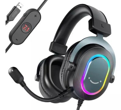 Fone de Ouvido Gamer FIFINE AmpliGame H9 USB - Som Surround 7.1 - A36