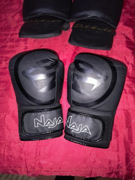 Kit Muay Thai Luvas Naja+ Caneleira Lima Fighter + Bolsa