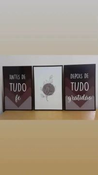 Trio de placas em MDF 