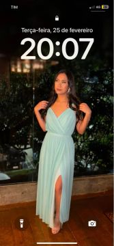 Vestido de Formatura Azul Tiffany - Tamanho P