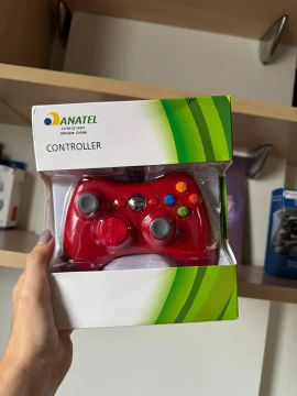 Controle Xbox 360 PC TV Vermelho - Novo