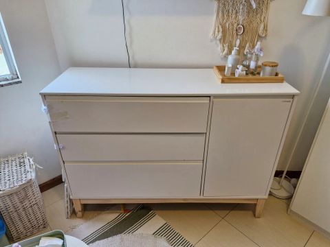 Cômoda Infantil 3 Gavetas e 1 Porta - Branco
